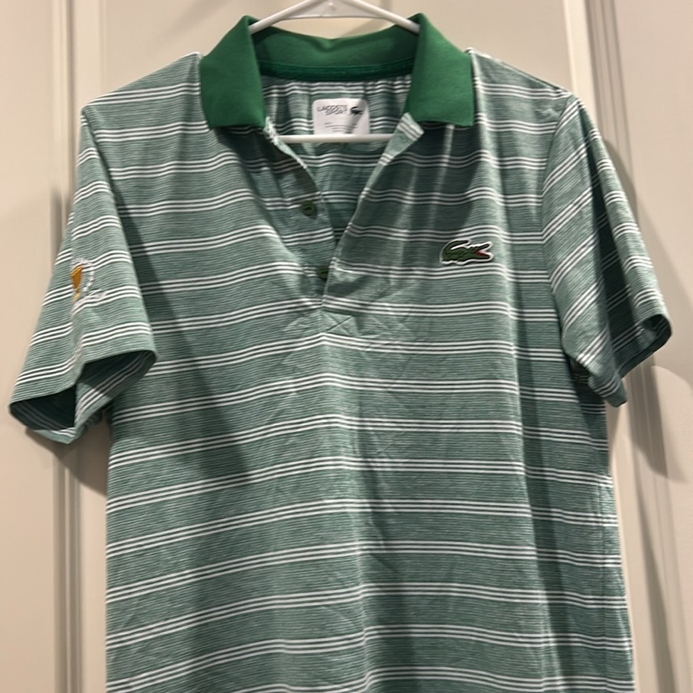 NWOT Lacoste striped Polo Shirt w/ Large Crocodile logo Presidents cup size S